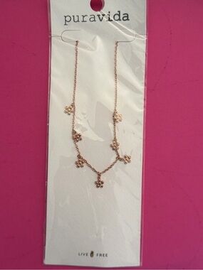 Pura Vida Rose Gold Daisy Charm Necklace
